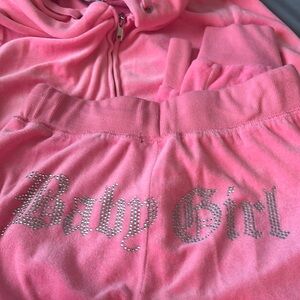 Fashion Nova Pink 'Baby Girl' Tracksuit